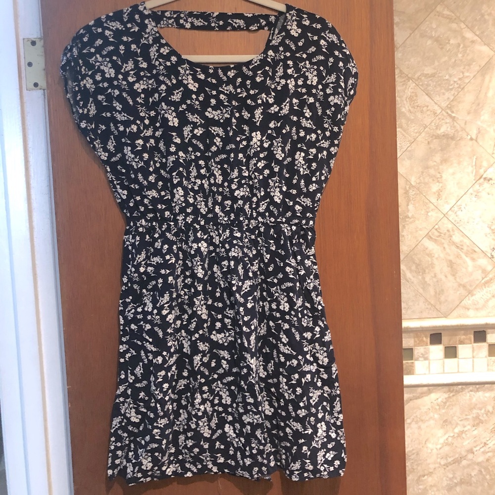 Short Floral Navy Summer Dress